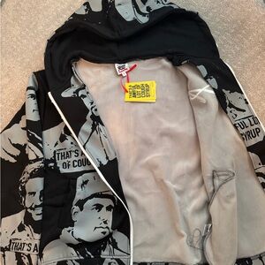 Men's Black and Gray Zip-Up Sweater